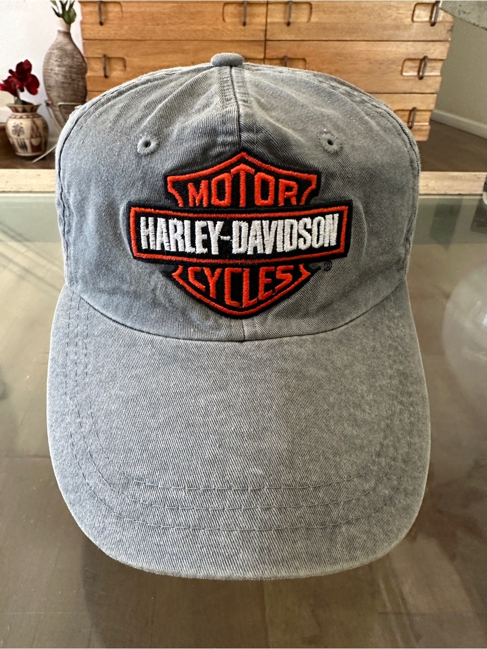 Harley-Davidson Gray Hat with Orange and White Logo